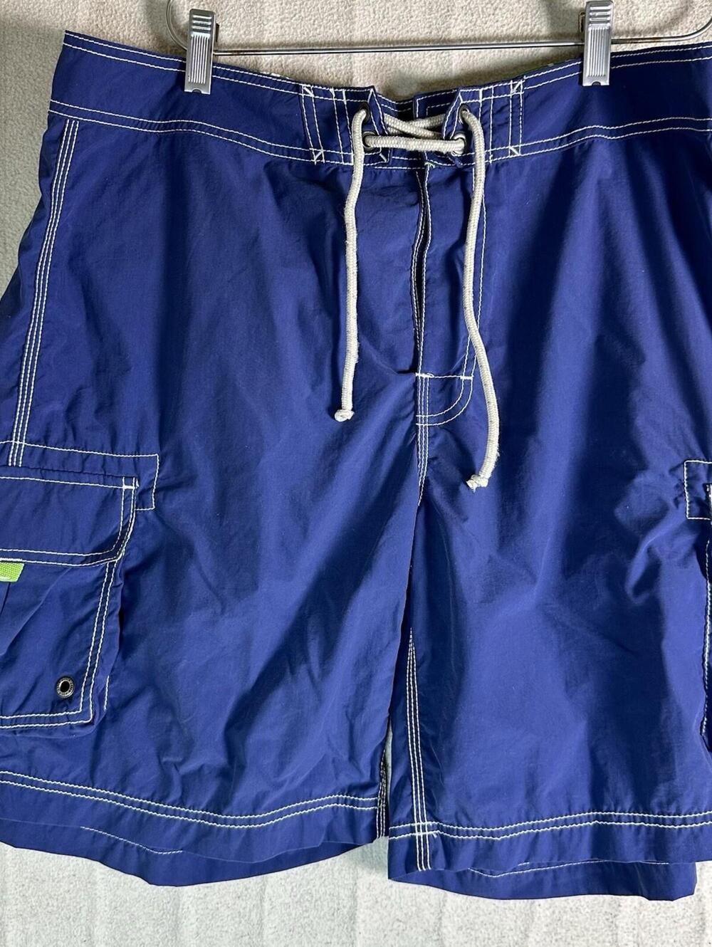 Y2K J Crew Cargo Board Shorts Blue Preppy Surf Swim Beach Frat Boy  Mens Sz 33